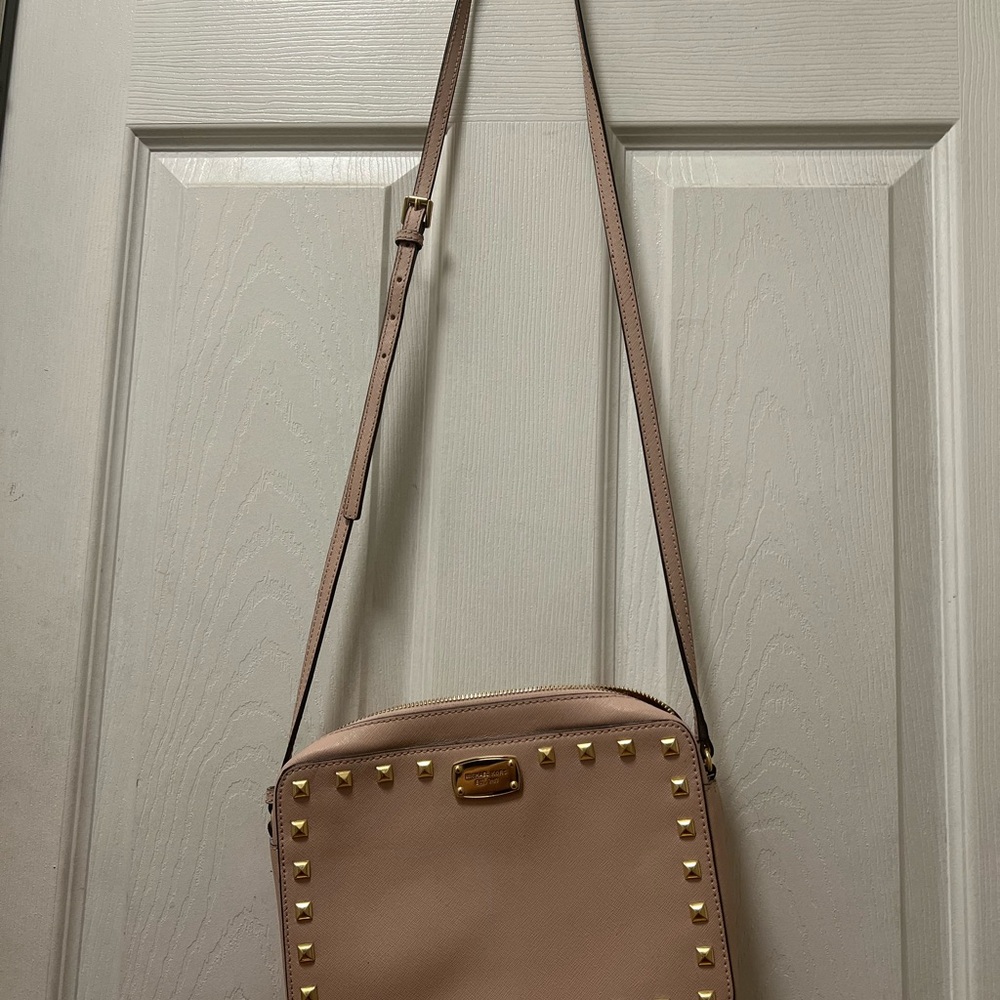 Michael Kors Blush Pink Studded Crossbody Bag